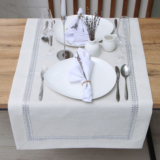 Дорожка Этель со стразами, 118 х 60 5 см, цвет молочный, п/э  фото 4