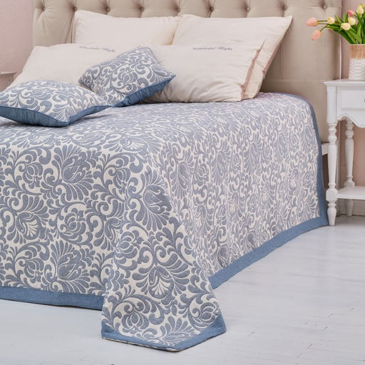 Покрывало хлопковое Этель Узоры 200х2405 см, цвет серый, 100%хлопок, 300гр/м2  фото 3