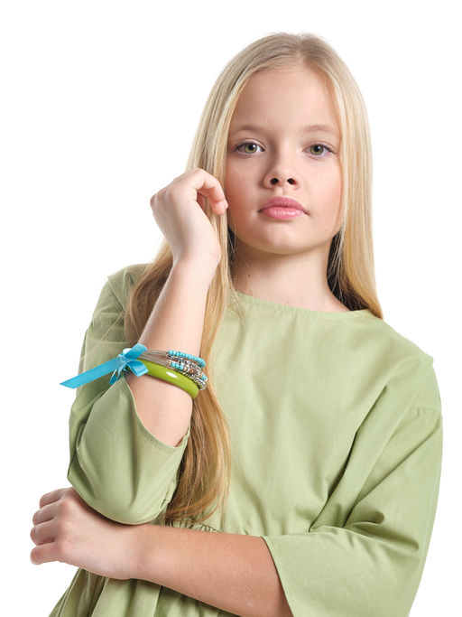 Браслет (кольца) PR3344 бирюза/салатовый - Mini maxi фото 3