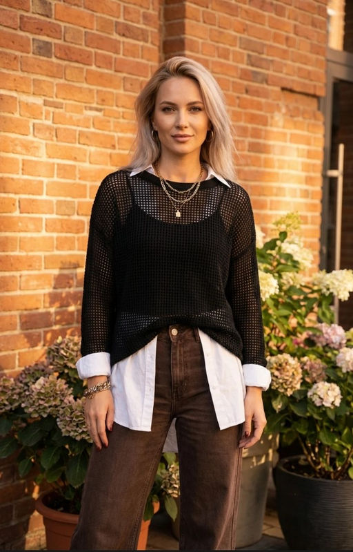 K13464 Джемпер и майка (вязаный трикотаж) ЧЕРНЫЙ