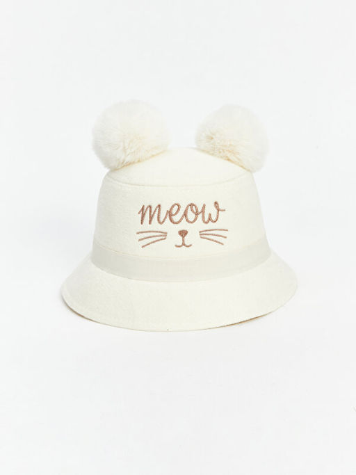 Ponpon Detayl? K?z ?ocuk Bucket ?apka