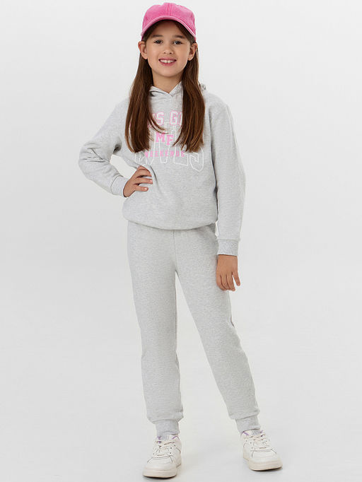 Комплект для девочек серый с надписью This girl loves weekends - Mark formelle фото 8