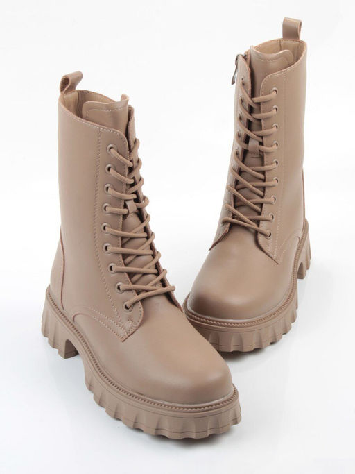 04-PAX33-2Z DK. BEIGE Ботинки зимние женские (натуральная кожа, 100% шерсть)