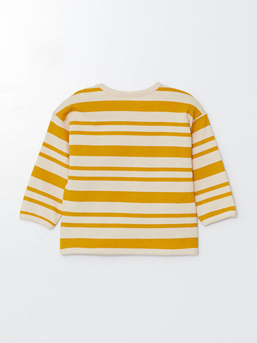 Bisiklet Yaka Uzun Kollu ?izgili Erkek Bebek Sweatshirt ve E?ofman Alt 2li Tak?m