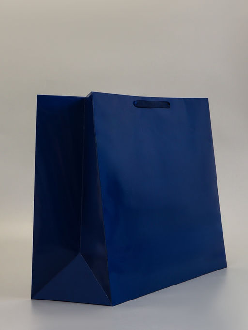 Пакет подарочный ламинированный горизонтальный "Синий", XL 49 × 40 × 19 см