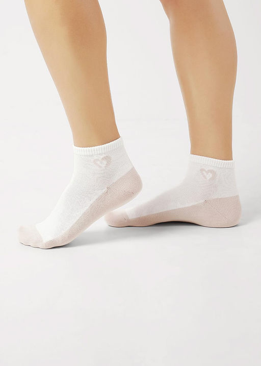 CLE Носки жен.Д5504 fashion база хл+эл белый/св.бежевый