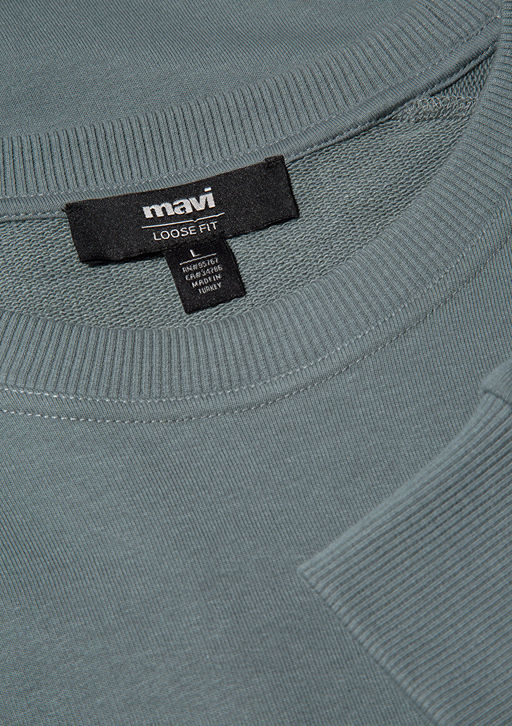 Bisiklet Yaka Yesil Sweatshirt - Mavi фото 6