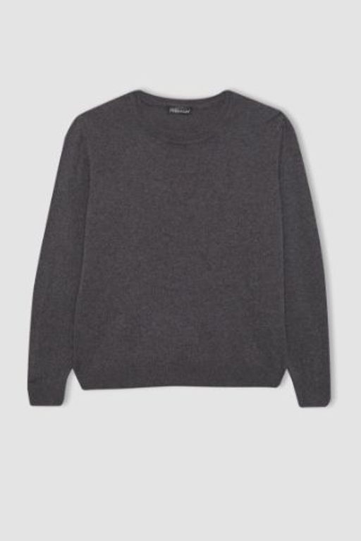 Regular Fit V Yaka Premium Yumusak Yunlu Dokulu Triko Kazak