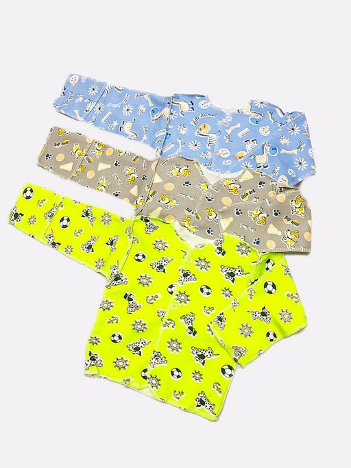 (Уп. 3 шт) Распашонки интерлок с царапками, цвета микс унисекс, арт.XC-RP047(3)-IT