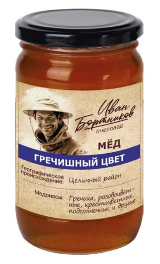 Мёд Бортников Гречишный цвет, ст.банка 500г - Берестов А.с. фото 2