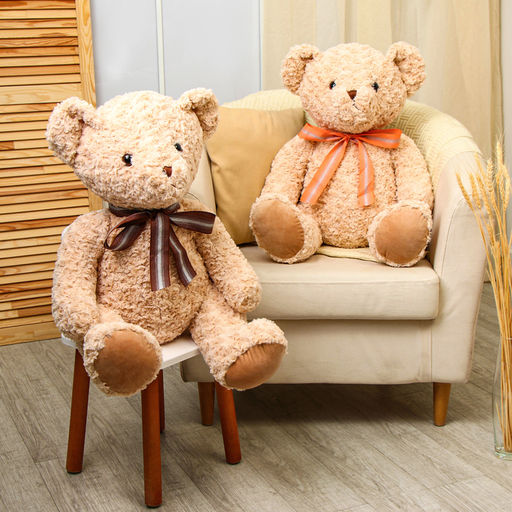 Мягкая игрушка Медведь кудрявый, 70 см, цвет бежевый