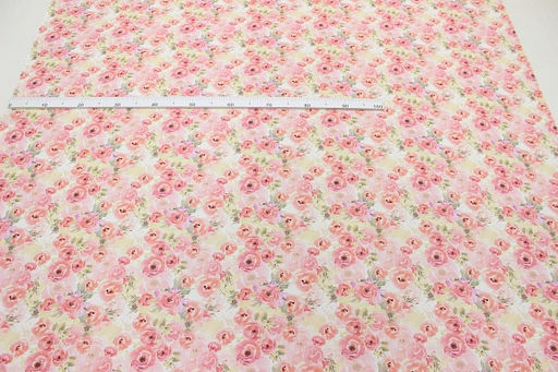 Креп-вискоза (Digital) Акварельные розы цв.розовый, ш.1.5м, вискоза-75%, нейлон-25%, 85гр/м.кв - Купава фото 3