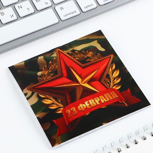 Цена за 20 шт. Блокнот 10?10 см, 16 листов С 23 февраля - Artfox фото 4