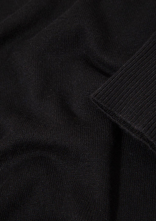 Bisiklet Yaka Siyah Kazak - Mavi фото 10