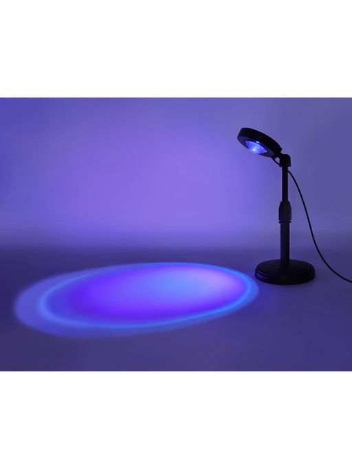 Лампа настольная атмосферная DE8385, LED, 3Вт, RGB, d12 h28 см, чёрный, с ПДУ