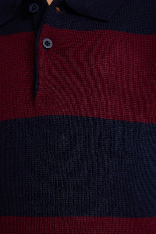 Polo Yaka Renk Bloklu Triko Kazak Erkek _ocuk - Defacto фото 5