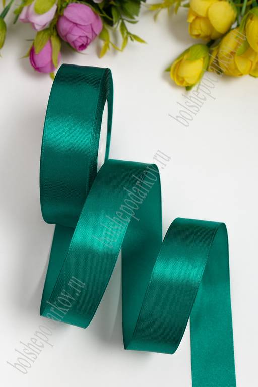 Лента атласная 2,5 см*25 ярд (SF-1357) темно-зеленый №126
