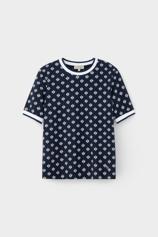 ЕВТ 3220/чернильный,мини цветы фуфайка жен