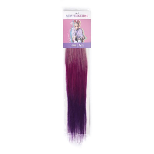 SIM-BRAIDS Канекалон трёхцветный, гофрированный, 65 см, 90 гр, цвет фиолетовый/сиреневый/пепельный(#FR-27) - Queen fair фото 3