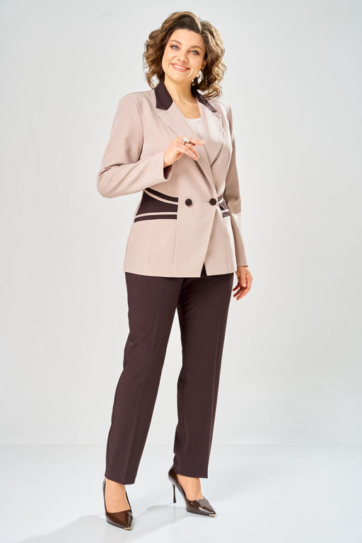 Костюм Anastasia Mak 1315 коричневый+пудра  фото 4