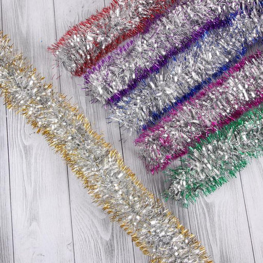 Цена за 10 шт. Мишура Вставка матовая d-8 см, 200 см, микс - Зимнее волшебство фото 3