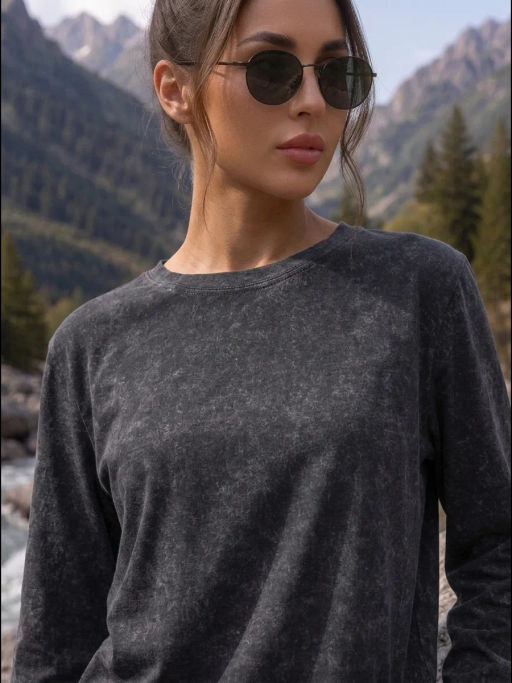Лонгслив с эффектом варенка (хлопок 95%, лайкра 5%) - Binita фото 14