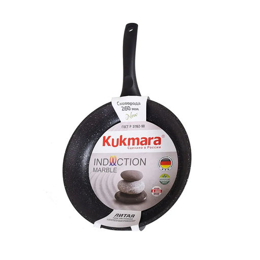 ЛА_АП_MARBLE INDUCTION (темный) Сковорода 260 мм с ручкой АП, арт. смтиш260а