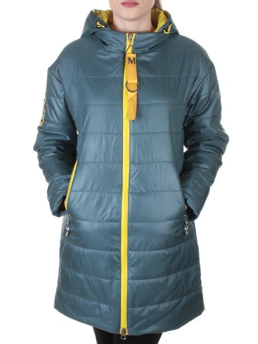 B19102 GRAY/GREEN Пальто демисезонное женское Aikesdfrs - Fashion фото 2