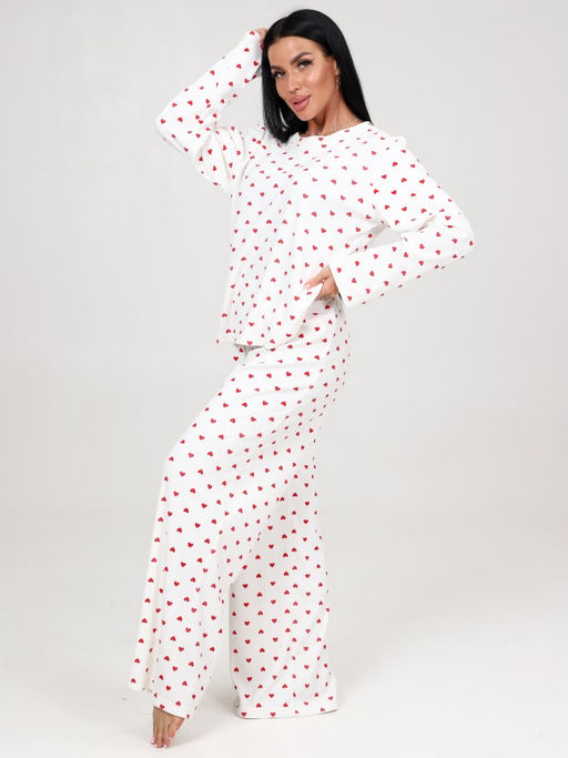 444 ПИЖАМА БРЮКИ (Сердечки (молочный)) - А-дина фото 5