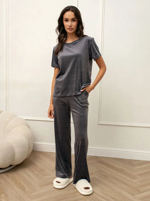 Костюм женский Кэт-1 Велюр Графит М-274К MODAMICA