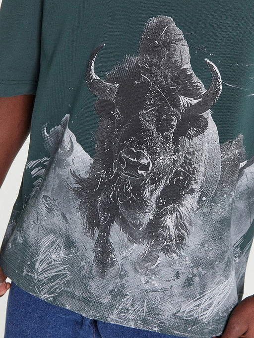 Футболка мужская зеленая с принтом Зубр - Mark formelle фото 5