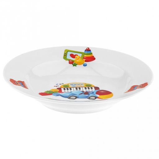 Тарелка глубокая фарфоровая "Любимые игрушки" д200мм, 250мл, h40мм (Россия)