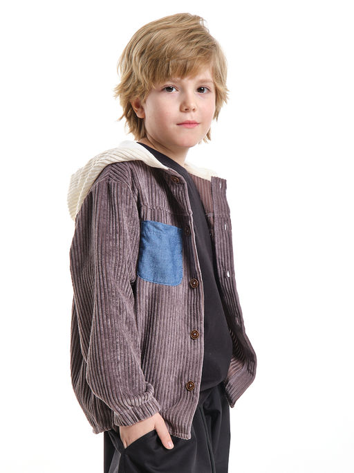 Рубашка вельветовая UD 8012 коричневый - Mini maxi фото 2