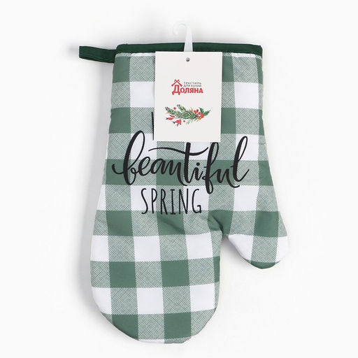 Варежка-прихватка Доляна Spring, 26х16 см, 100% п/э  фото 4