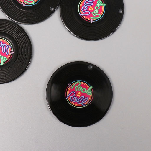 Цена за 4 шт. Декор для творчества акрил двусторонний Rock-n-Roll, 3.6×3.6×0.2 см