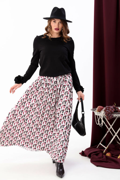 Костюм NIKVA н557-6 чёрный+ромбы бордо фото 6