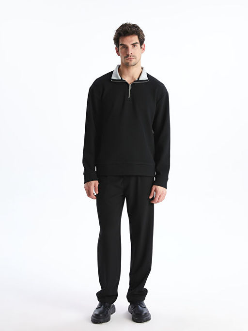 Dik Yaka Erkek Sweatshirt