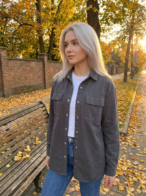 K13307 Джинсовая рубашка ГРАФИТ