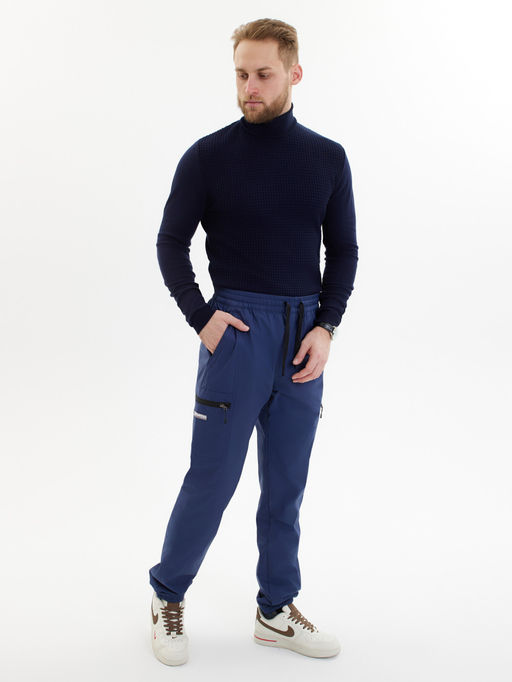 Брюки утепленный мужской зимние спортивные синего цвета 21135S - Colannia фото 4