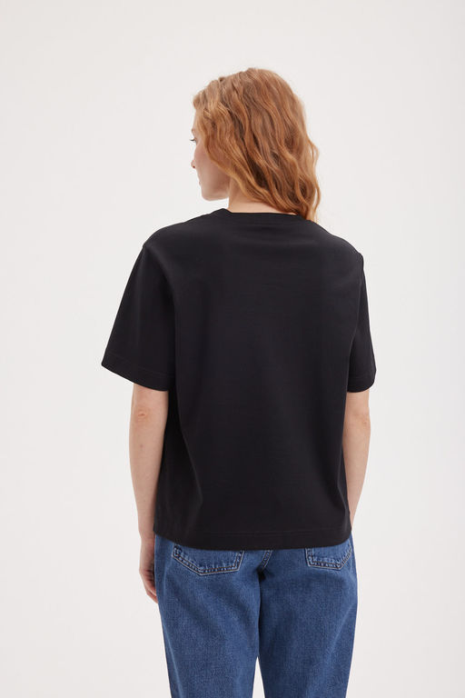 Футболка из мерсеризированного хлопка "Уголь" женская