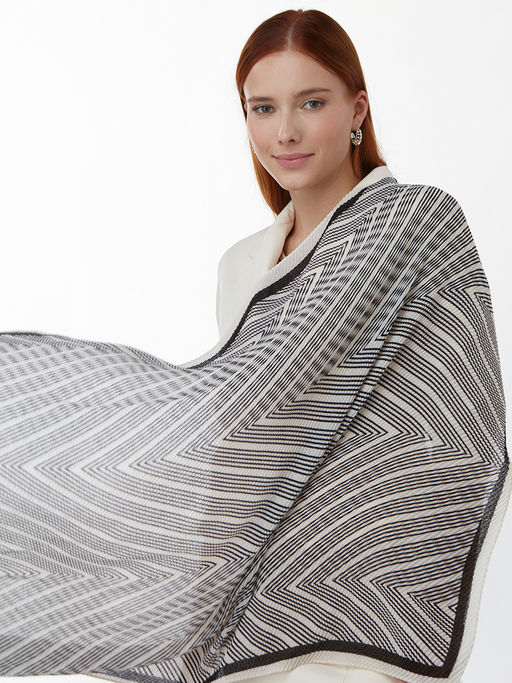 Большой, мягкий, тонкий и очень нежный двусторонний палантин с рисунком - Tantino фото 8