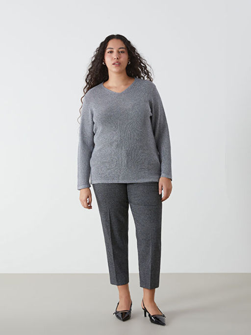 Beli Lastikli Ekose Kad?n Pantolon