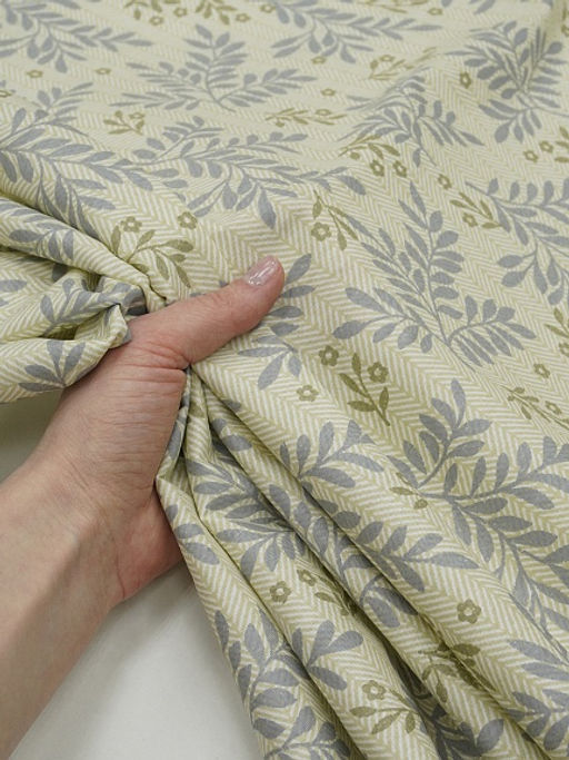 Сатин Ветвистый танец цв.телесно-оливковый, ш.2.35м, хлопок-100%, 105гр/м.кв - Купава фото 6