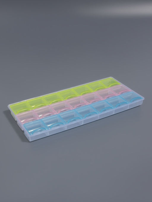 Органайзер для хранения мелочей, 21 ячейка, 21.5×10.5×2 см, МИКС