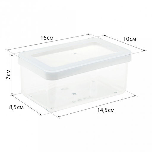 Банка для сыпучих продуктов пластмассовая Степ 0,8л, 16х10х7см, белый (Россия) - Домашняя мода фото 6