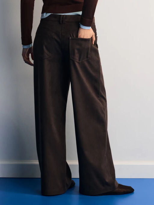 Прямые брюки из искусственной замши / Zarina  фото 4