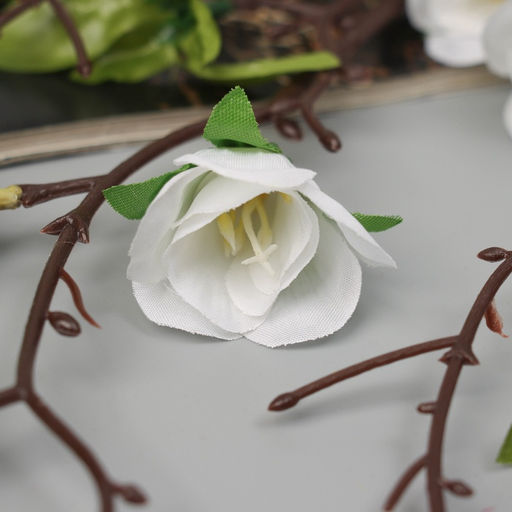 Цветы искусственные «Роза мини карнавал», 70×4 см, белые