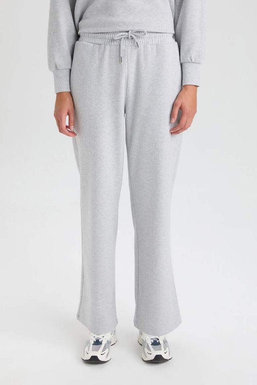 Широкие брюки Широкие брюки Широкая талия Базовые брюки с эластичной шнуровкой и прямыми карманами - Defacto фото 5