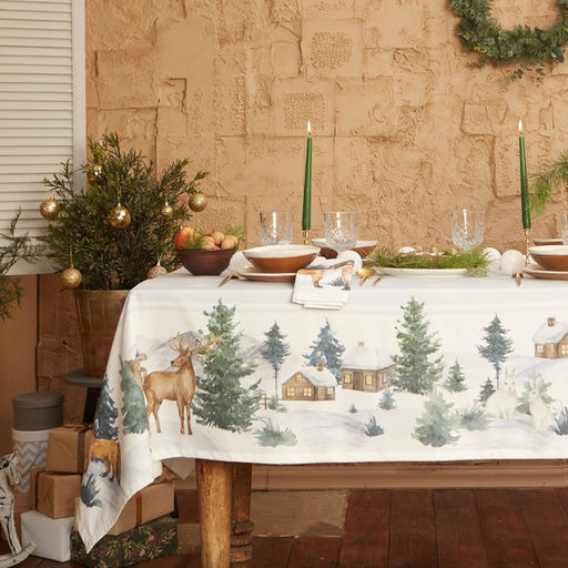 Набор новогодних салфеток Этель Forest animals, 40х40см - 4 шт, хлопок, саржа  фото 4