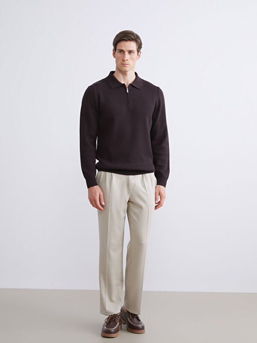 Polo Yaka Erkek Triko Kazak